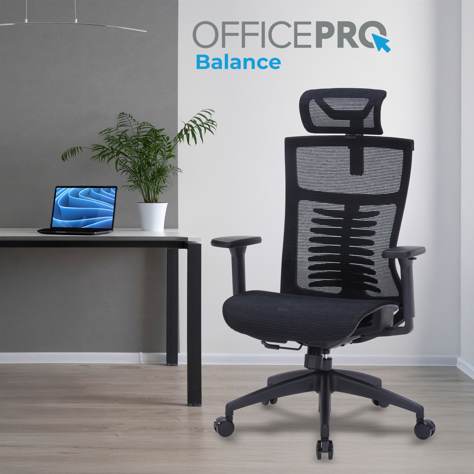 Кресло офисное Officepro Balance OC620-B-B-B Black Кресло офисное Officepro Balance OC620-B-B-B Black