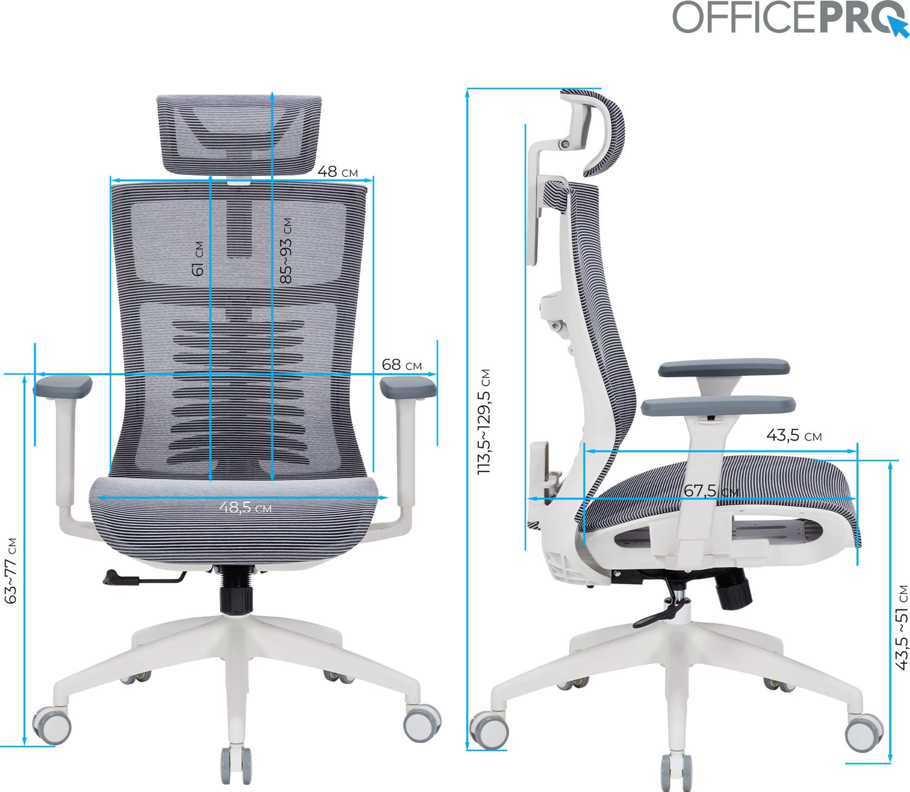 Кресло офисное Officepro Balance OC620-W-DG-DG White/Dark Gray Кресло офисное Officepro Balance OC620-W-DG-DG White/Dark Gray
