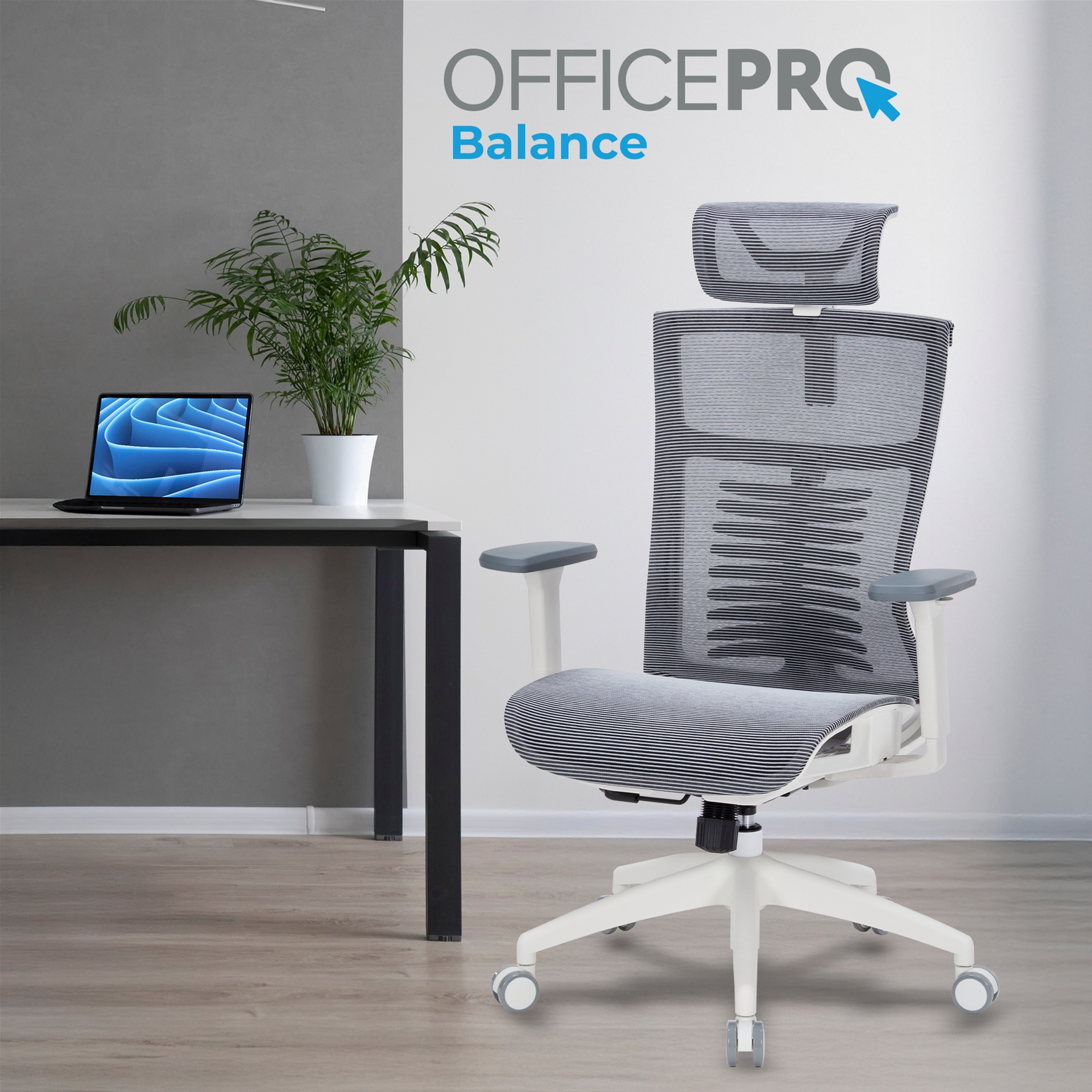 Кресло офисное Officepro Balance OC620-W-DG-DG White/Dark Gray Кресло офисное Officepro Balance OC620-W-DG-DG White/Dark Gray