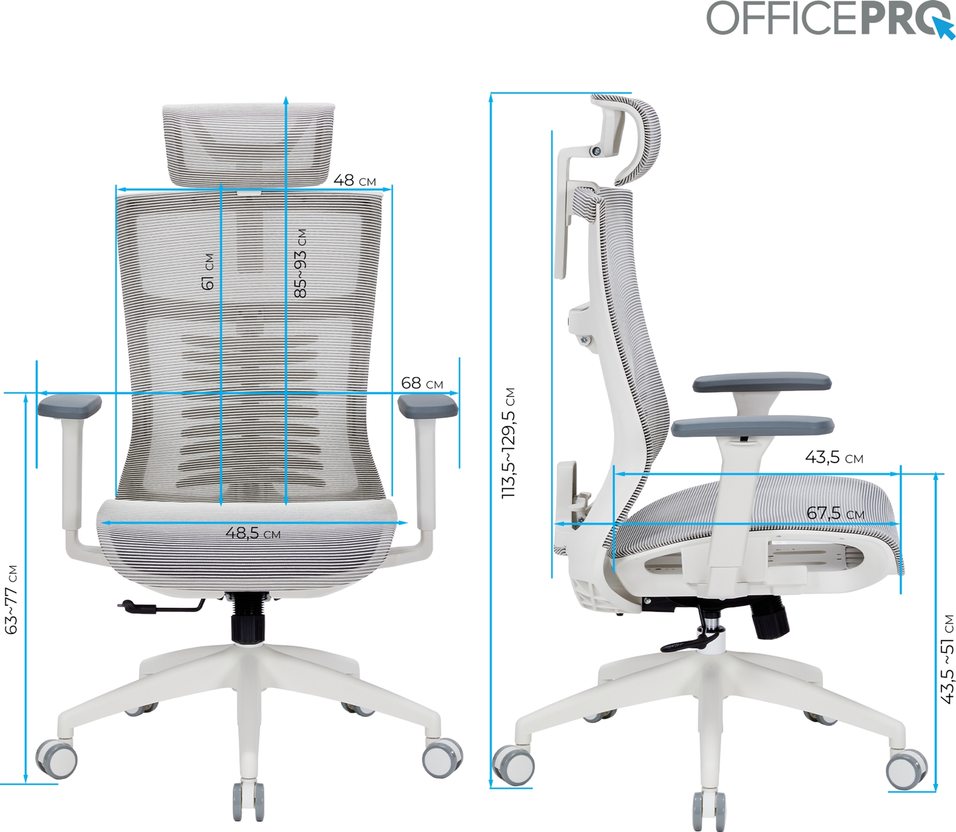 Кресло офисное Officepro Balance OC620-W-LG-LG White/Dark Gray Кресло офисное Officepro Balance OC620-W-LG-LG White/Dark Gray