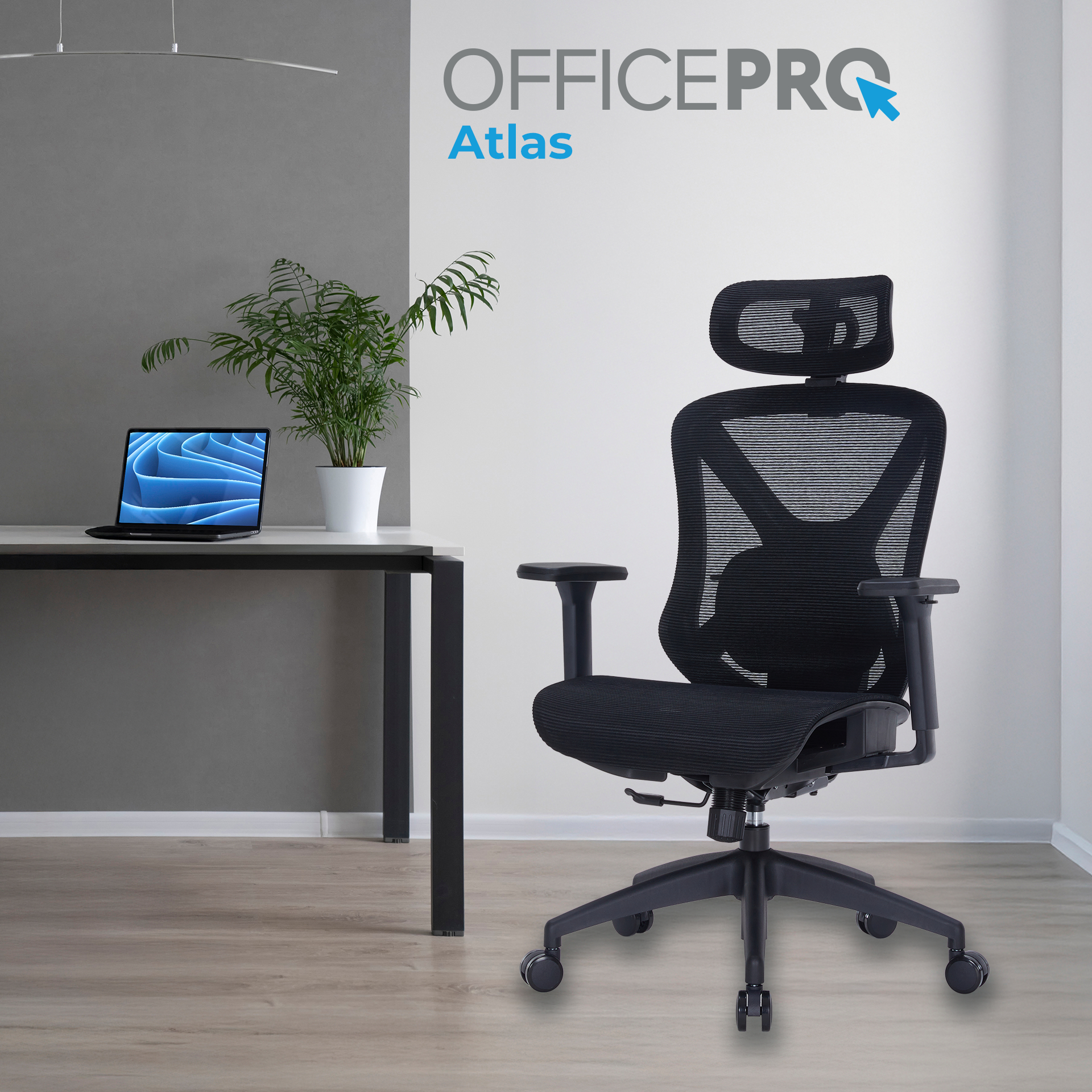 Кресло офисное OfficePro Atlas OC630-B-B-B Black Кресло офисное OfficePro Atlas OC630-B-B-B Black