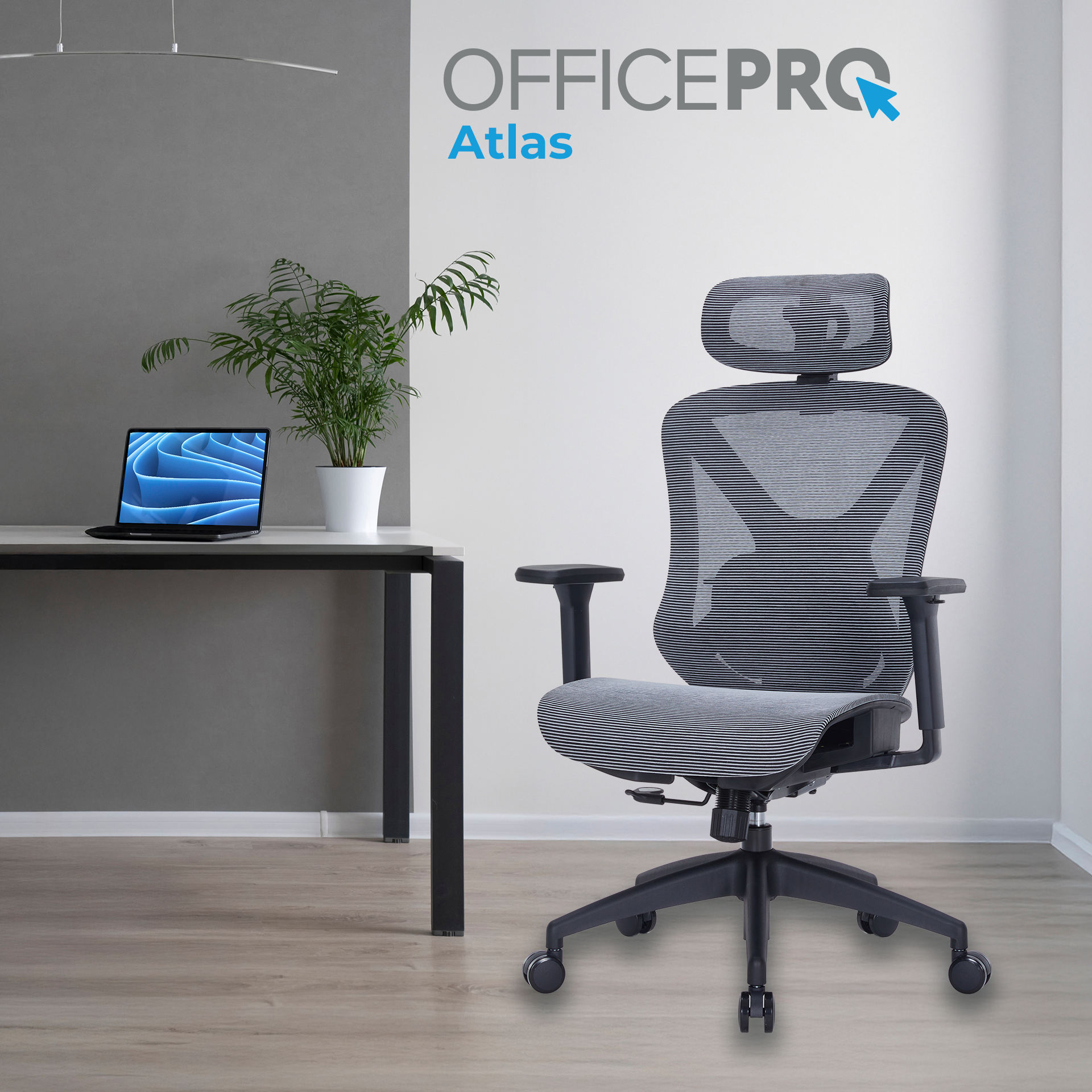 Кресло офисное OfficePro Atlas OC630-B-DG-DG Black/Dark Gray Кресло офисное OfficePro Atlas OC630-B-DG-DG Black/Dark Gray