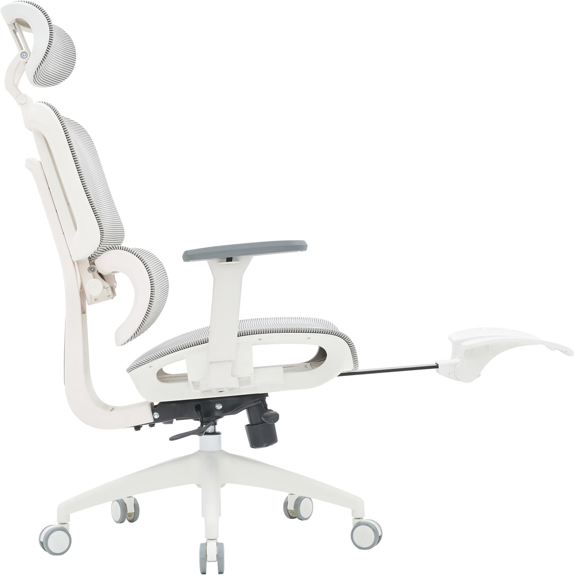 Кресло офисное Officepro Skyline Footrest OC750-W-LG-LG White/Light Gray Кресло офисное Officepro Skyline Footrest OC750-W-LG-LG White/Light Gray