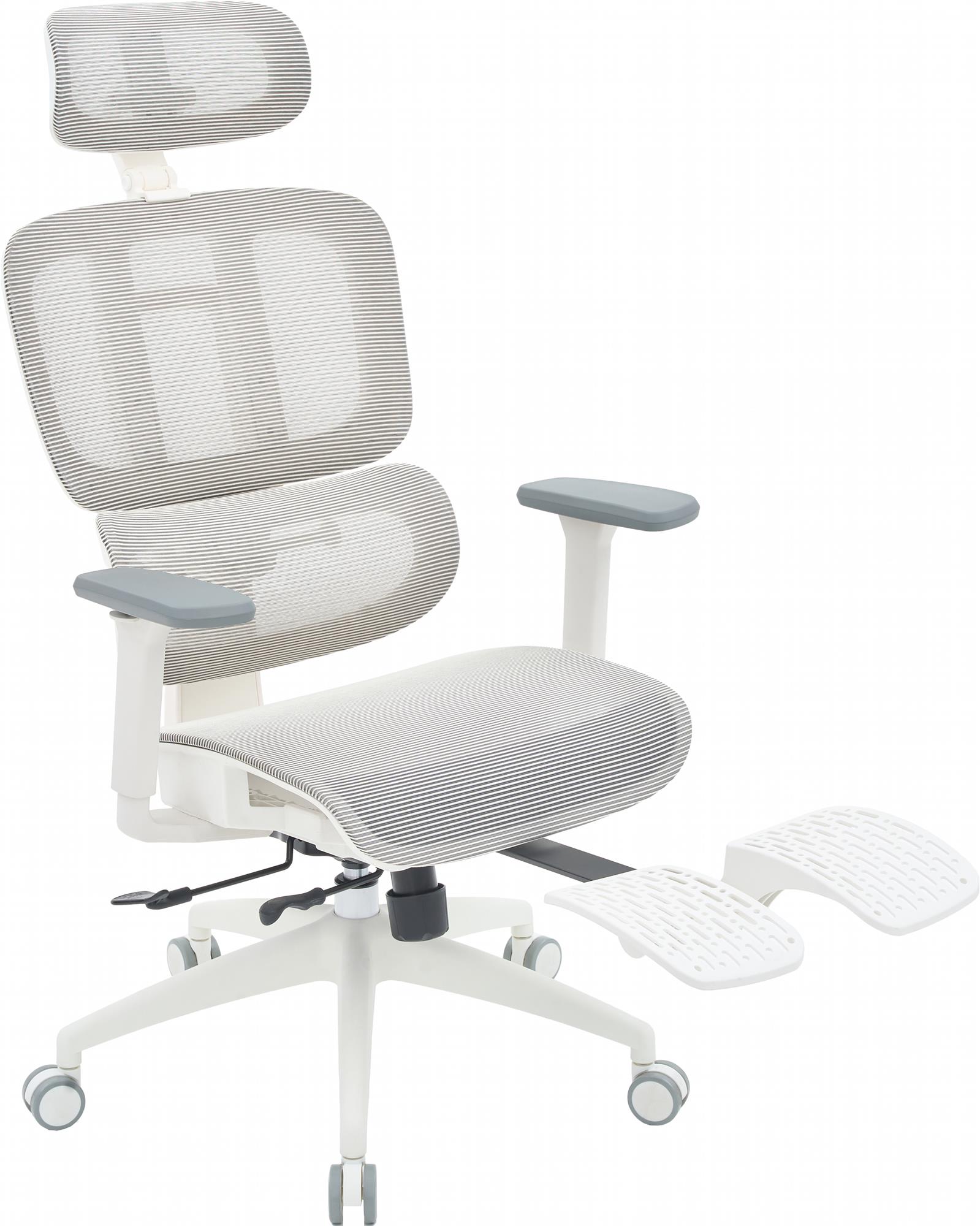 Кресло офисное Officepro Skyline Footrest OC750-W-LG-LG White/Light Gray Кресло офисное Officepro Skyline Footrest OC750-W-LG-LG White/Light Gray