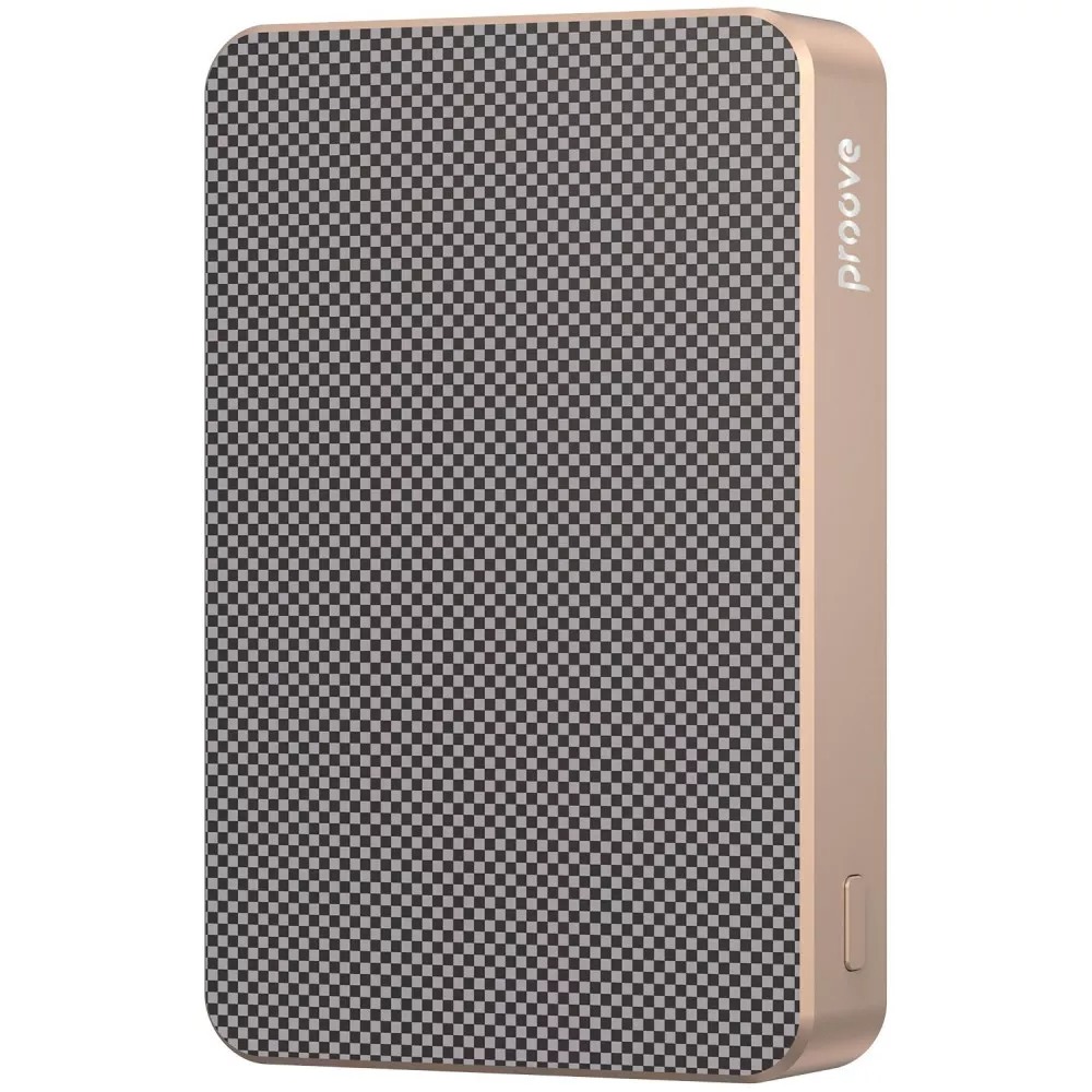 Зовнішній акумулятор Proove Carbon Slim 10000mAh з бездротовою зарядкою бежевий