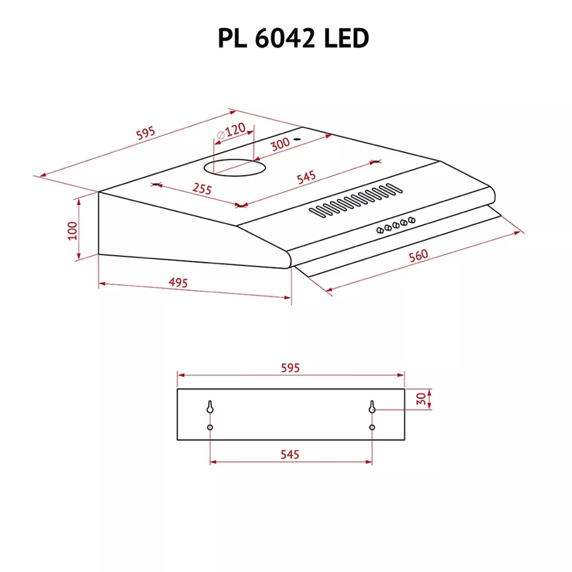 Вытяжка Perfelli PL 6042 W LED Вытяжка Perfelli PL 6042 W LED