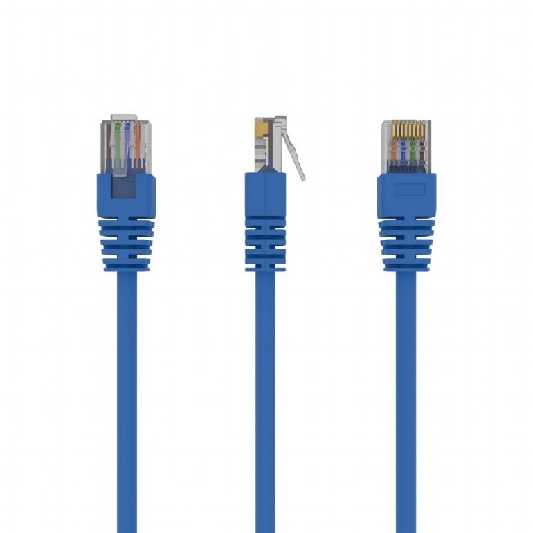 Патч-корд UTP Cablexpert (PP12-3M/B) cat.5Е, литий, 50u штекер із засувкою, 3м, синій