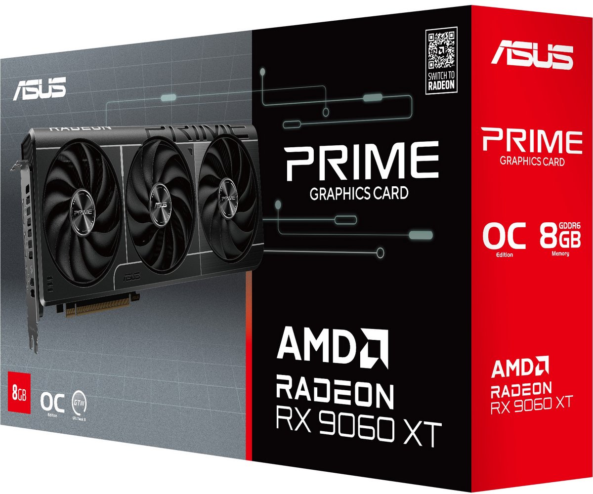 Відеокарта AMD Radeon RX 9060 XT 8GB GDDR6 Prime OC Asus (PRIME-RX9060XT-O8G) Відеокарта AMD Radeon RX 9060 XT 8GB GDDR6 Prime OC Asus (PRIME-RX9060XT-O8G)