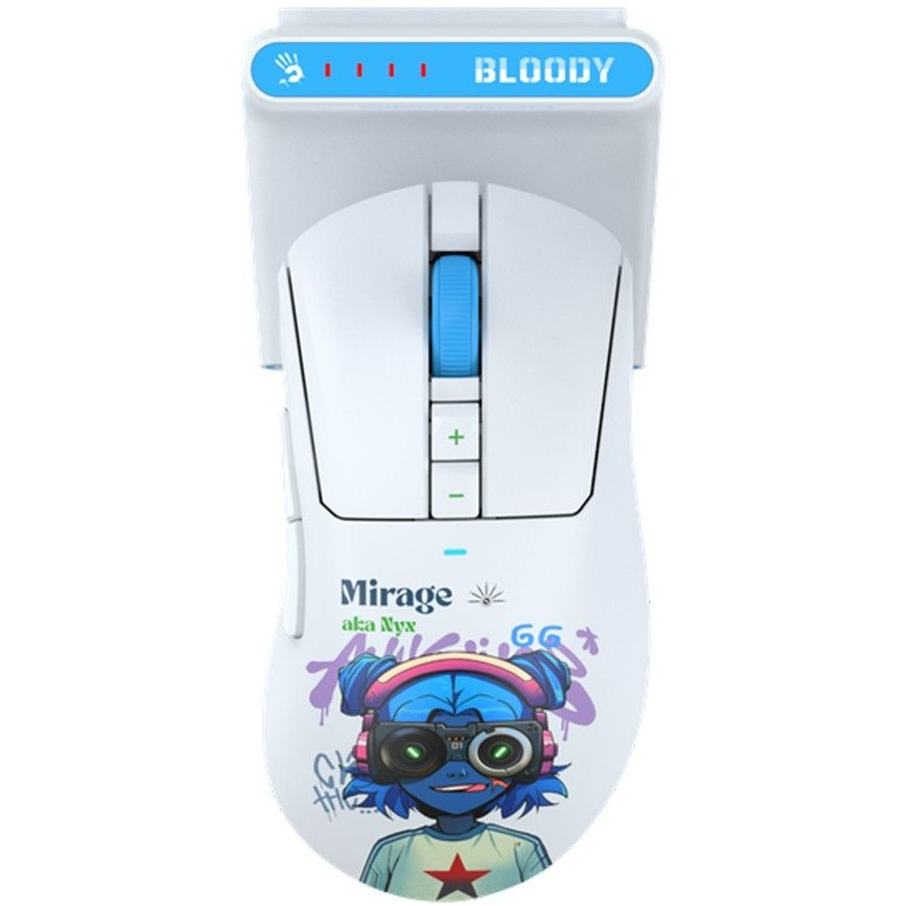 Ігрова миша Bloody R73 Ultra Duo 20000 CPI Білий з малюнком