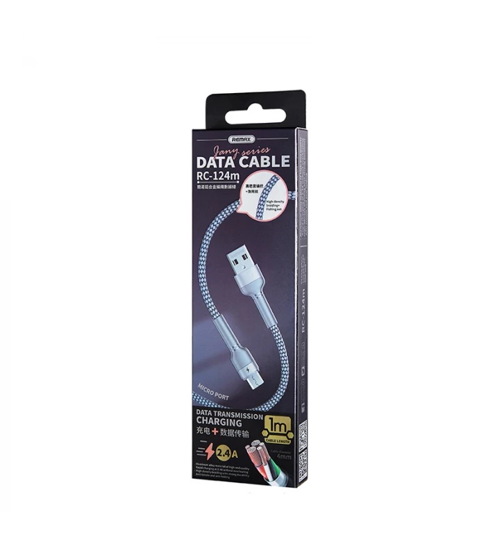 Кабель Remax Jany Series USB to micro USB міцний сріблястий