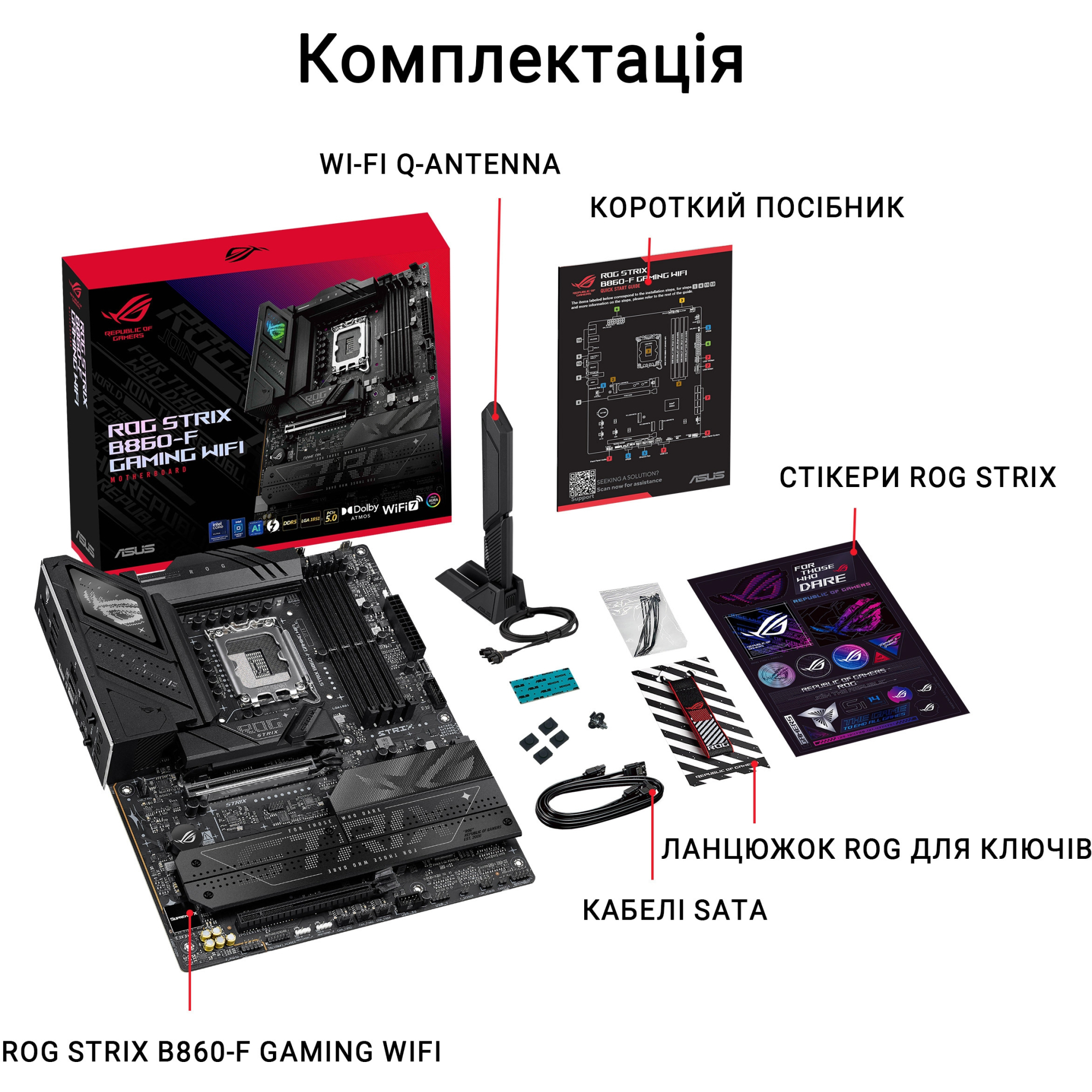 Материнська плата Asus ROG Strix B860-F Gaming WiFi Socket 1851 Материнська плата Asus ROG Strix B860-F Gaming WiFi Socket 1851