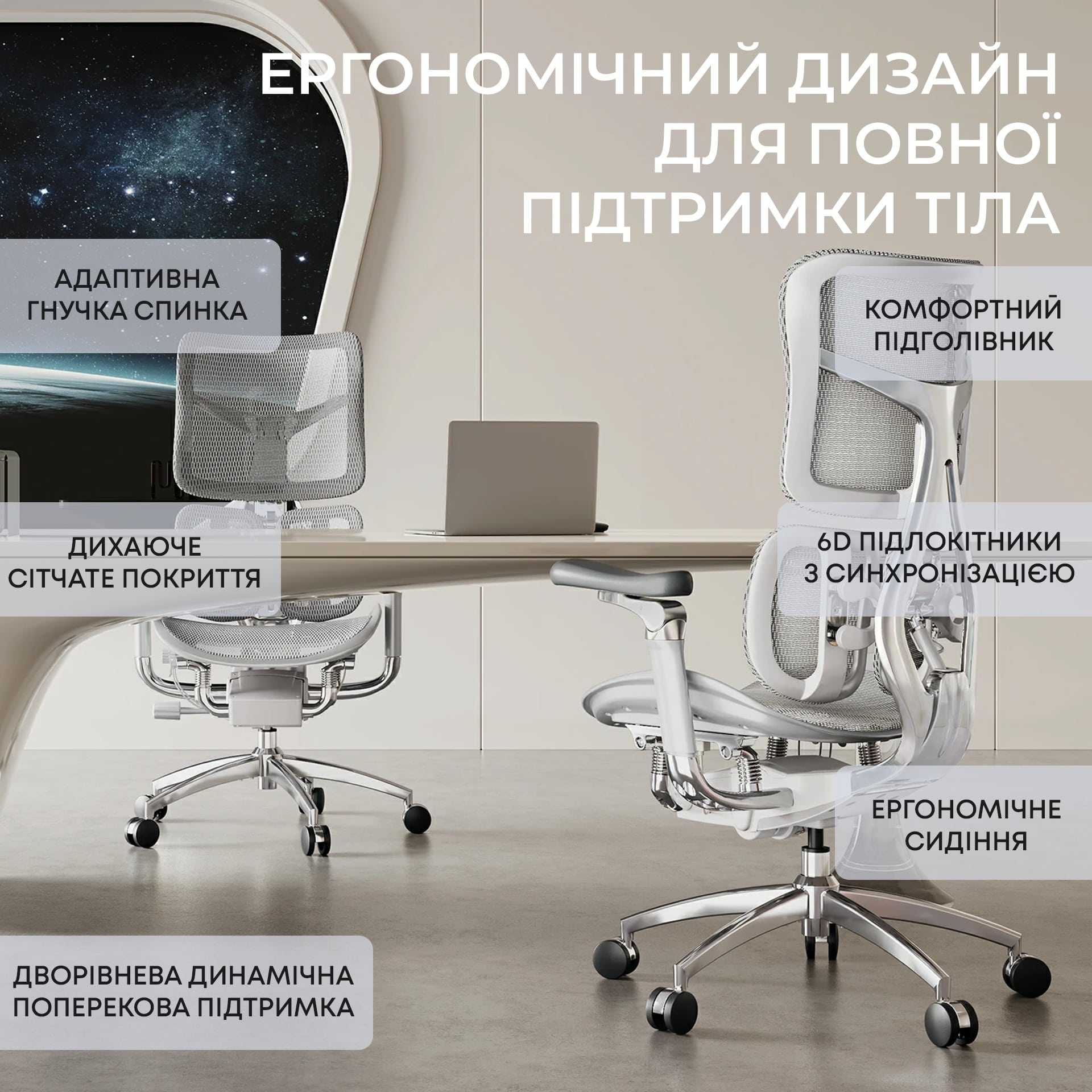 Кресло офисное Sihoo Doro S300 Mesh Light Grey (S300-M202) Кресло офисное Sihoo Doro S300 Mesh Light Grey (S300-M202)