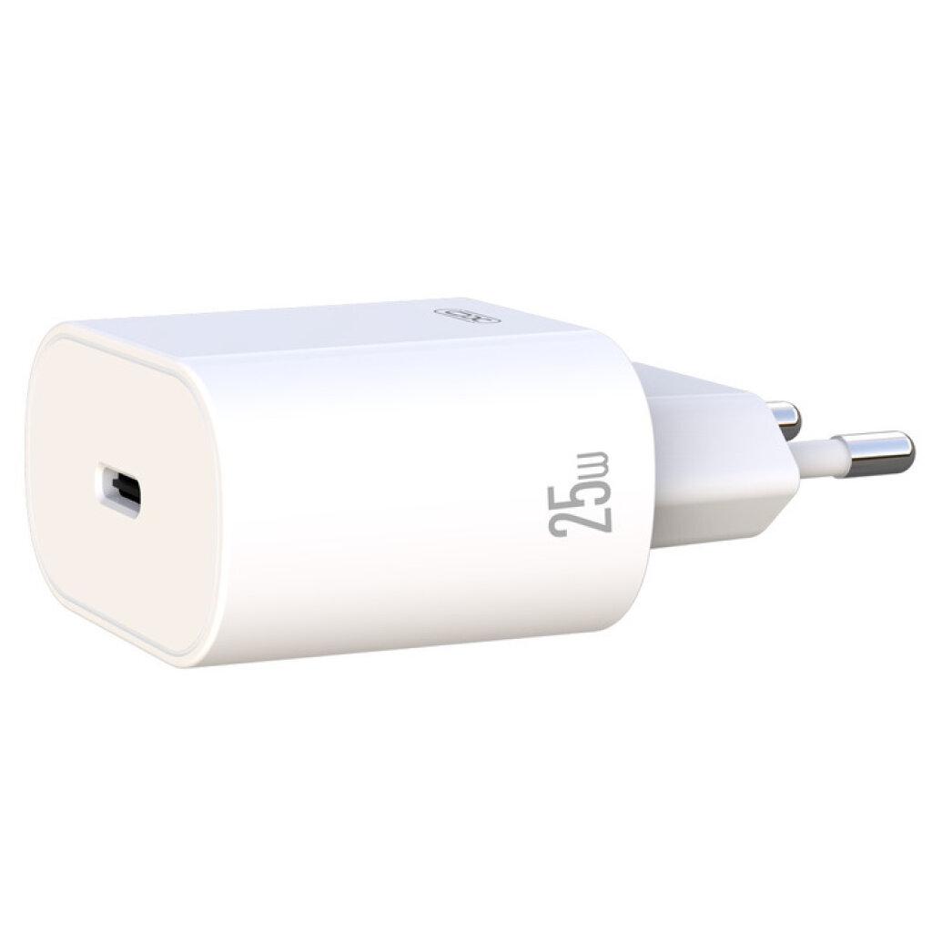 Мережевий зарядний пристрій XO L91EU 1хType-C PD25W White (L91C-WH) + кабель USB Type-C