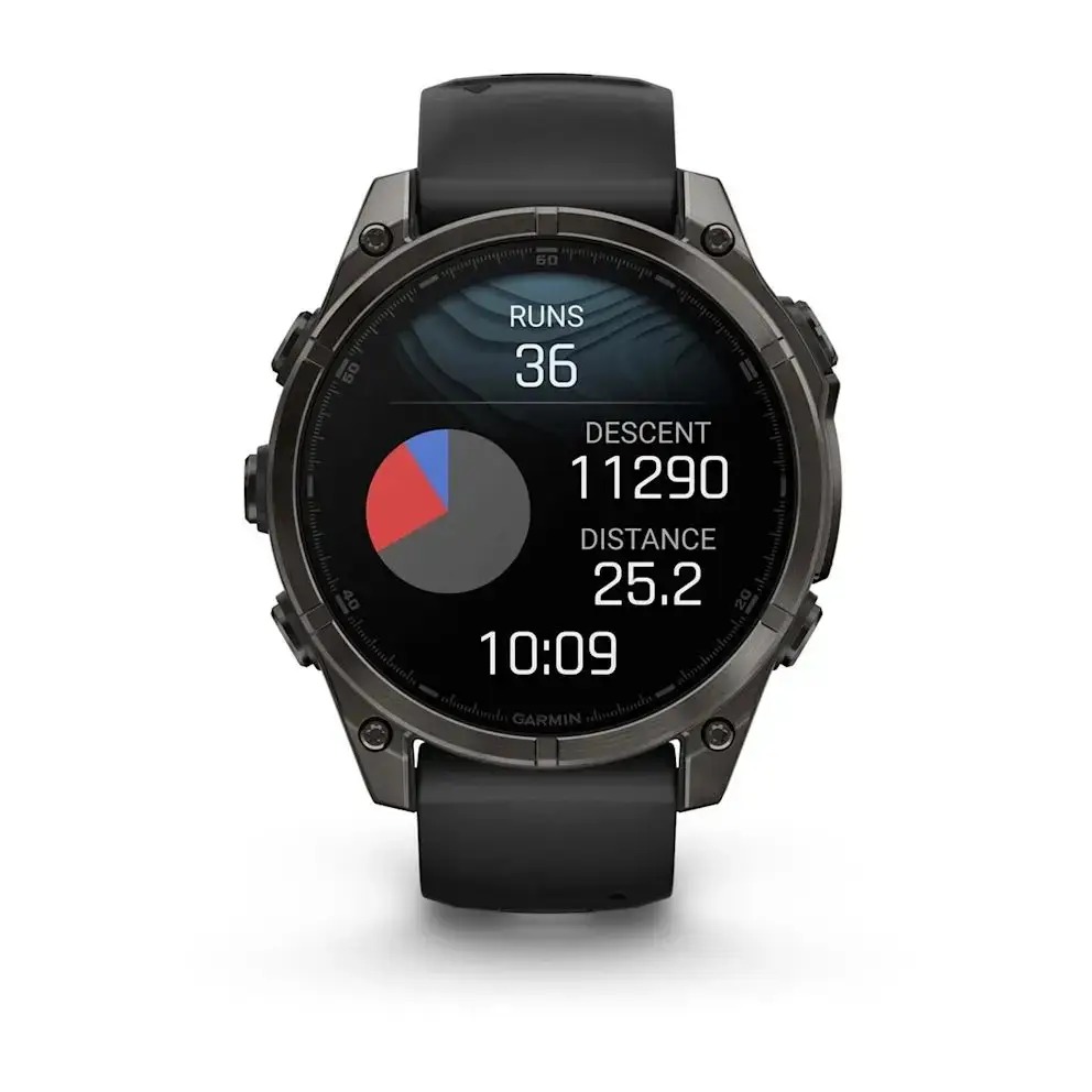 Смарт-годинник Garmin Fenix 8 43mm AMOLED Sapphire Carbon Gray DLC Titanium with Black Silicone (010-02903-28)