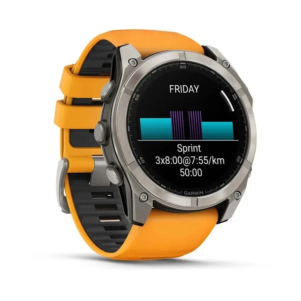 Смарт-годинник Garmin Fenix 8 47mm AMOLED Sapphire Graphite DLC Titanium with Spark Orange Silicone (010-02904-19)