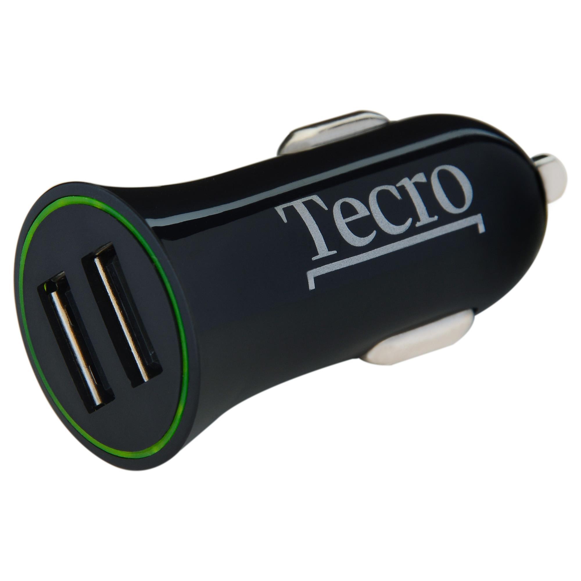 Автомобільний зарядний пристрій Tecro TCR-0221AB 2USB 2.1A Чорний