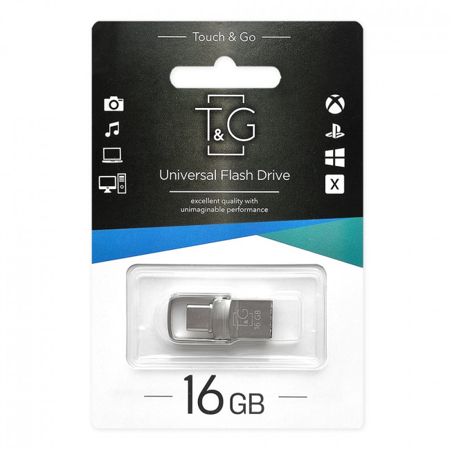 Флеш-накопитель USB 2.0 16GB Type-C T&G 104 Metal Series Silver (TG104TC-16G) Флеш-накопитель USB 2.0 16GB Type-C T&G 104 Metal Series Silver (TG104TC-16G)