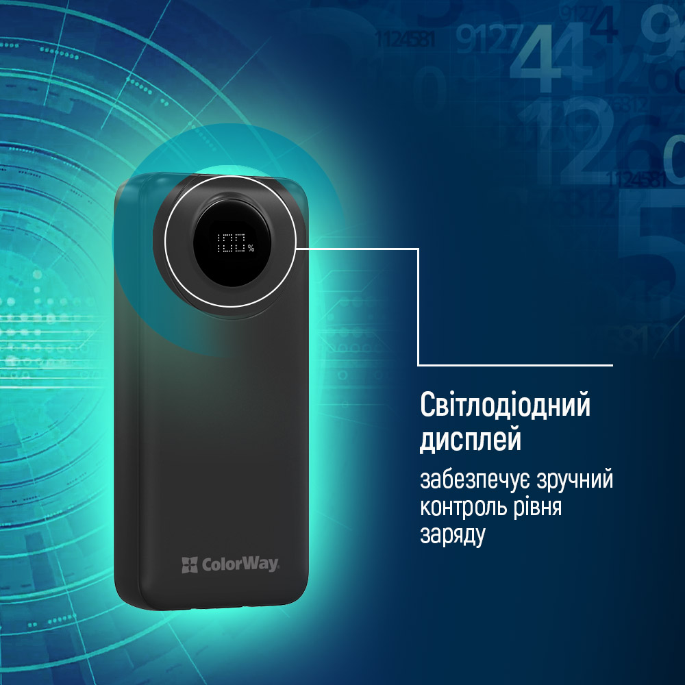 Універсальна мобільна батарея ColorWay EnergyPlus 20000mAh Black (CW-PB200LPB4BK-PDD)