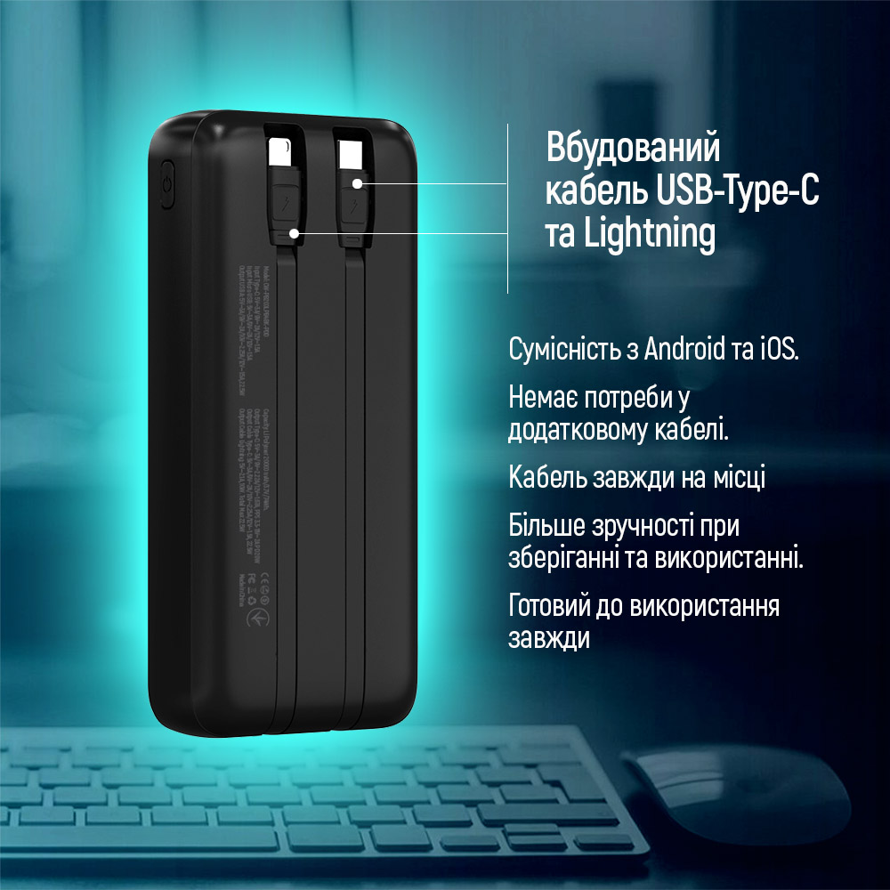 Універсальна мобільна батарея ColorWay EnergyPlus 20000mAh Black (CW-PB200LPB4BK-PDD)