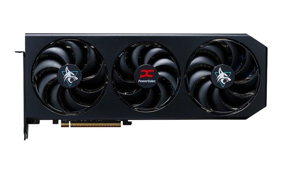 Видеокарта AMD Radeon RX 9070 Hellhound - вид сбоку