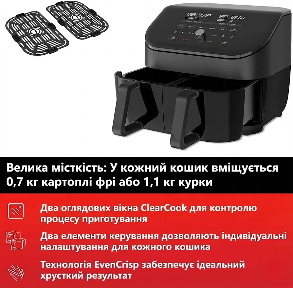 фото Мультипіч Instant Vortex Plus Double Basket ClearCook