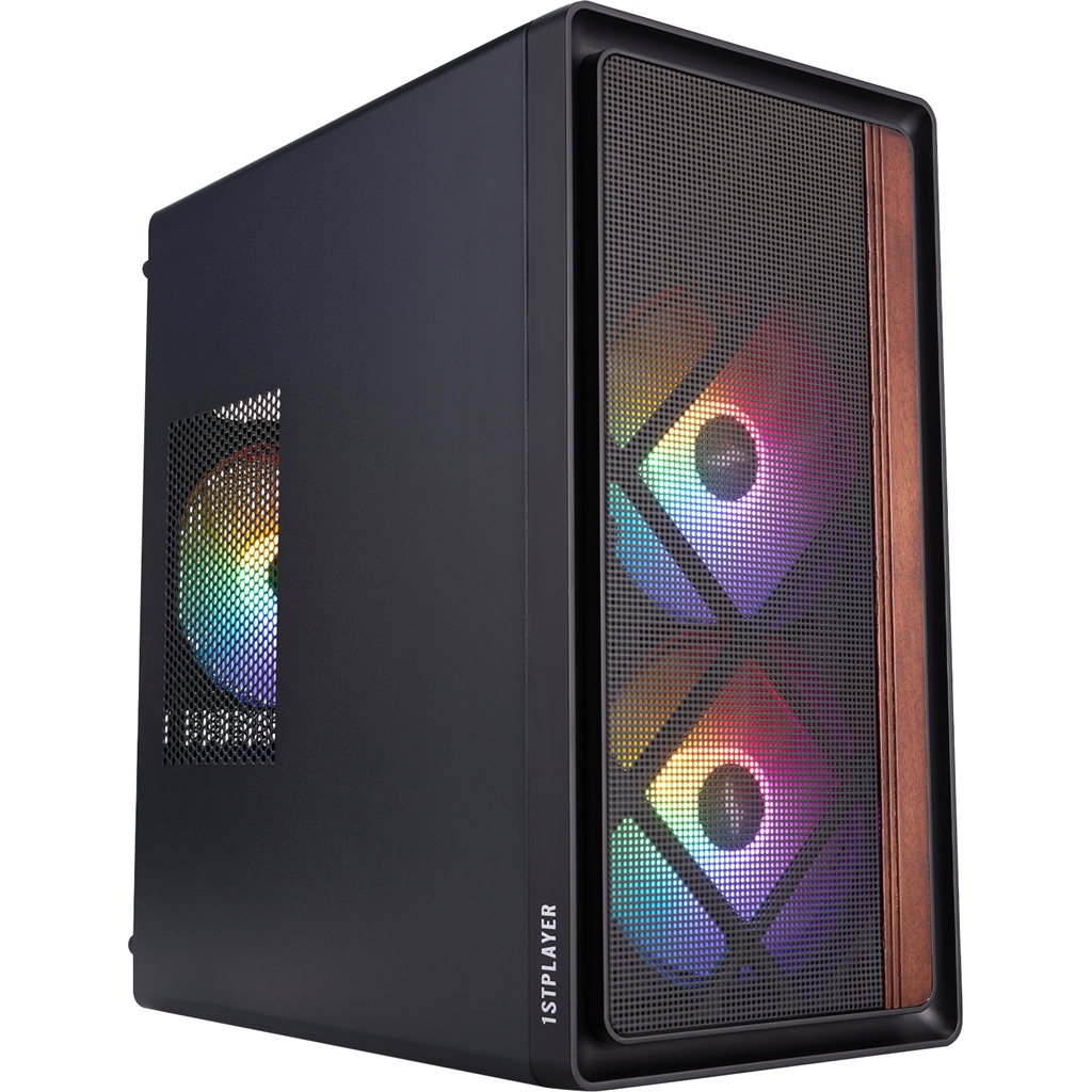 Корпус 1stPlayer WD1-BK-3F1 Black