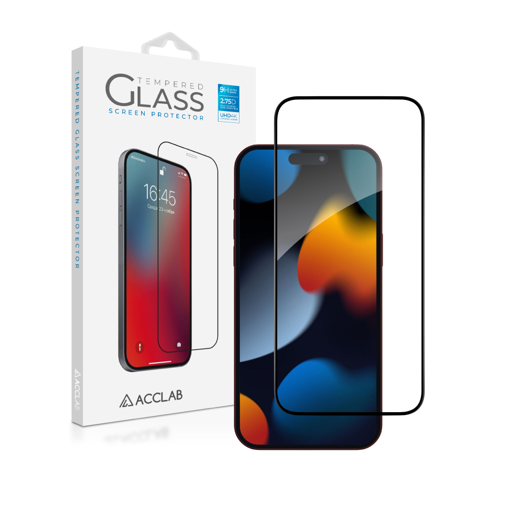 Захисне скло ACCLAB Full Glue для Apple iPhone 15 Pro Black (1283126575389)