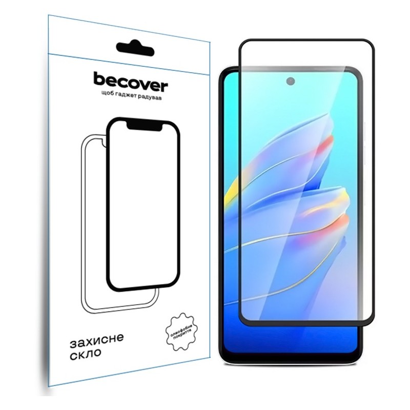 Защитное стекло BeCover для Tecno Camon 30 (CL6) Black (712499) Защитное стекло BeCover для Tecno Camon 30 (CL6) Black (712499)