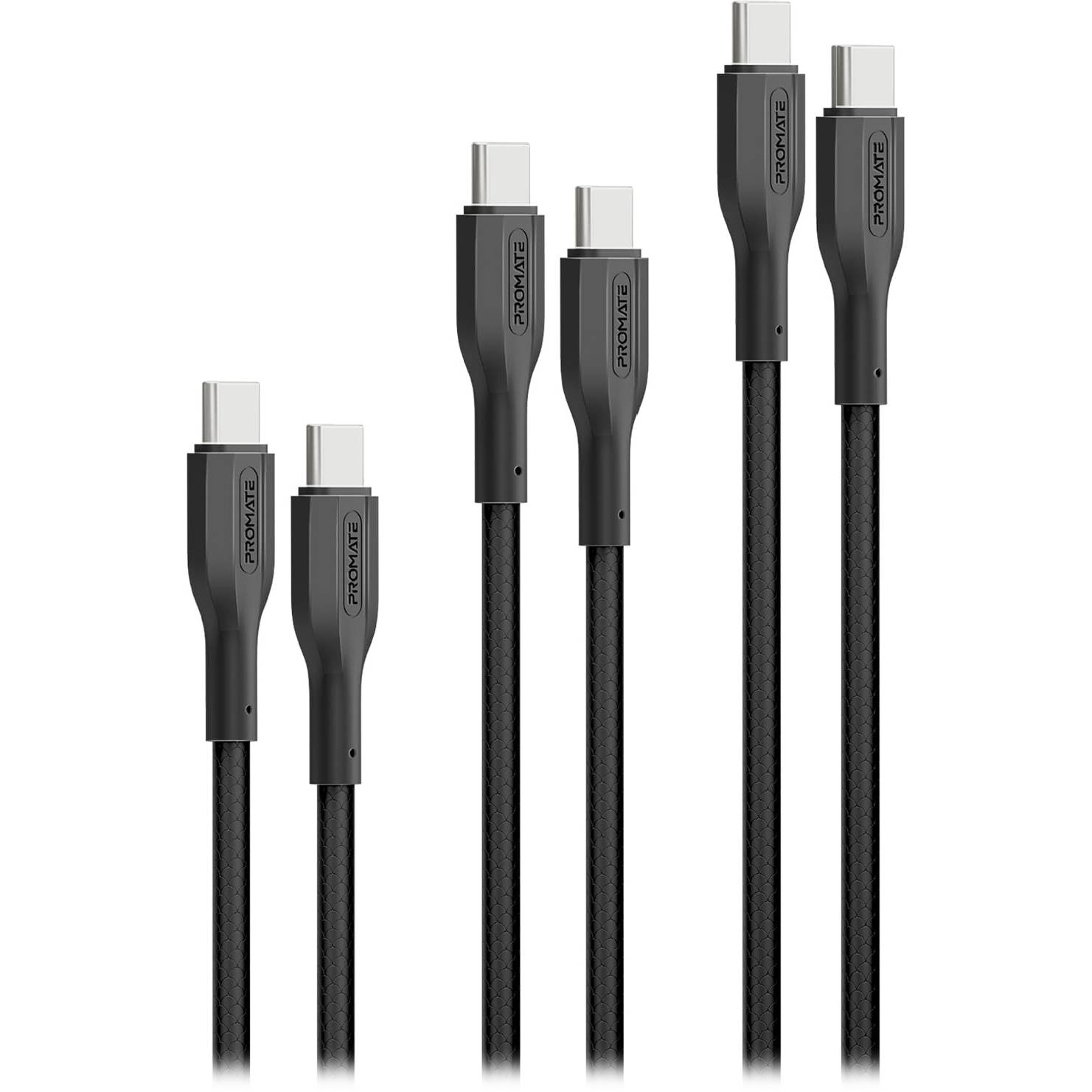 Комплект кабелів Promate CableKit-CC 60W Power Delivery Чорний