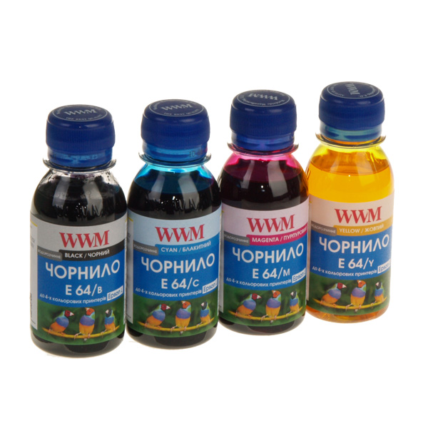 Комплект чорнил WWM EPSON L110/210/355 B/C/M/Y (E64SET4-2) 4*100г