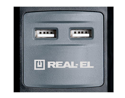 Фільтр живлення REAL-EL RS-3 USB Charge 